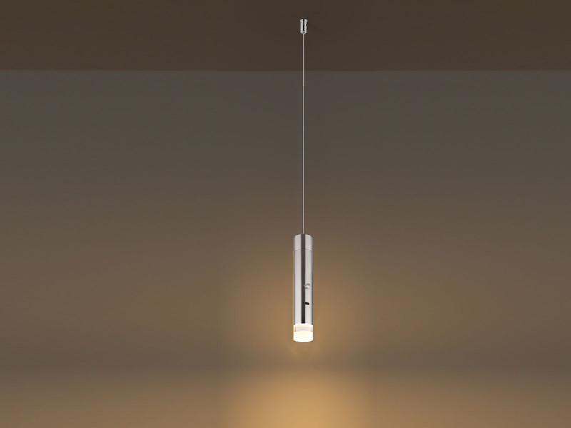 Akku Pendelleuchte PELO Silber, dimmbar, abnehmbarer Leuchtenkopf Ø 3,8cm