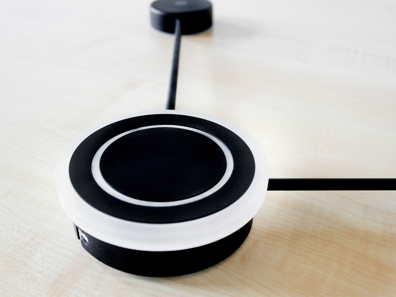 Große LED Wandleuchte SOLAR Aluminium in Schwarz, Höhe 44cm