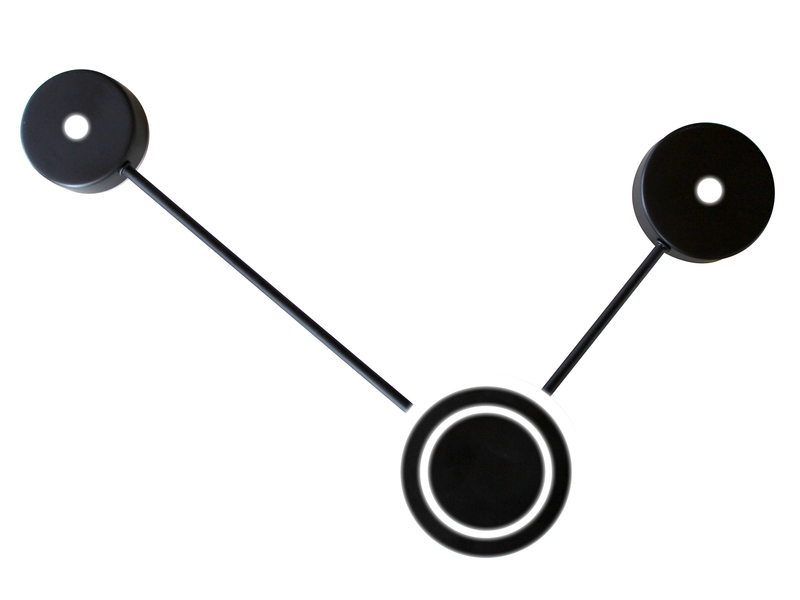 Große LED Wandleuchte SOLAR Aluminium in Schwarz, Höhe 44cm