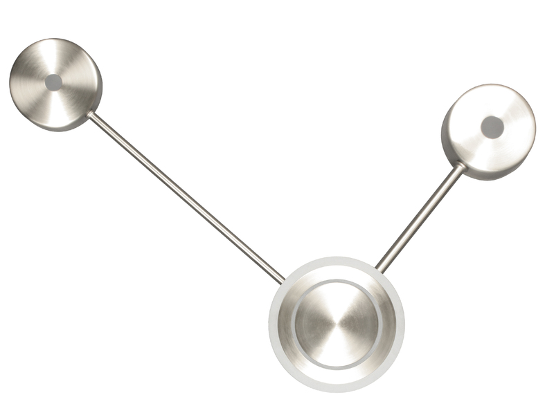 Große LED Wandleuchte SOLAR Aluminium in Silber, Höhe 44cm