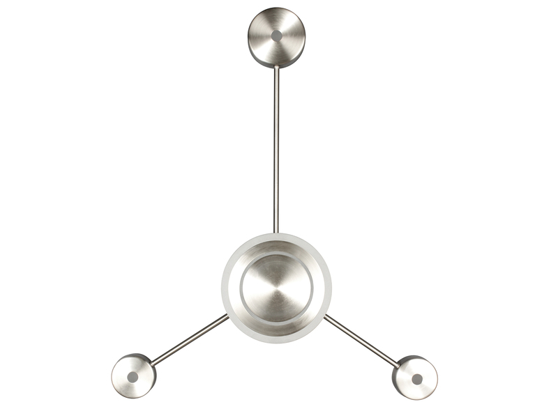 Große LED Wandleuchte SOLAR Aluminium in Silber, Höhe 53cm