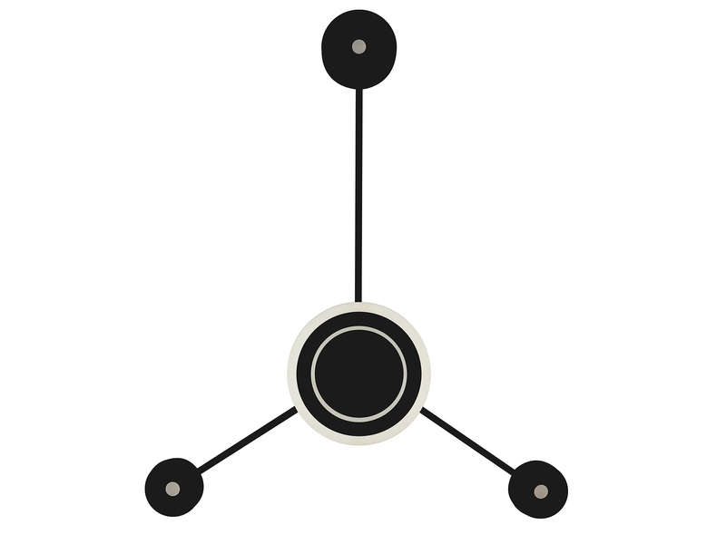 Große LED Wandleuchte SOLAR Aluminium in Schwarz, Höhe 53cm