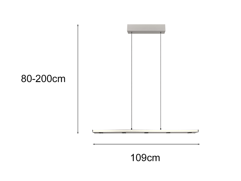 LED Pendelleuchte GRAHAM dimmbar & stufenlos höhenverstellbar, Silber, B: 109cm