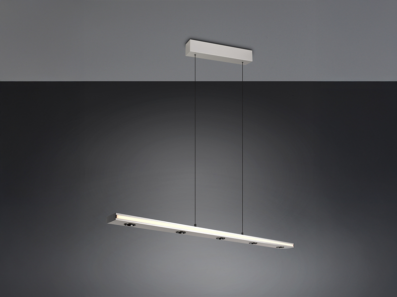 LED Pendelleuchte GRAHAM dimmbar & stufenlos höhenverstellbar, Silber, B: 109cm