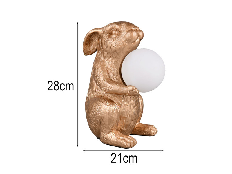 Besondere LED Tischleuchte Hasenlampe Gold, Höhe 28cm