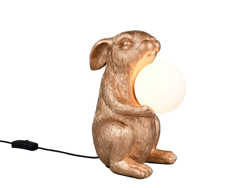 Besondere LED Tischleuchte Hasenlampe Gold, Höhe 28cm