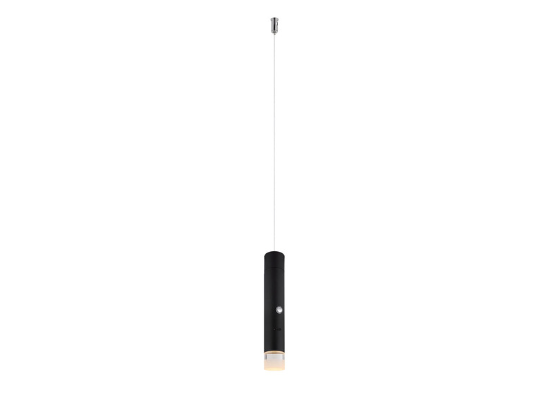 Akku Pendelleuchte PELO Schwarz, dimmbar, abnehmbarer Leuchtenkopf Ø 3,8cm