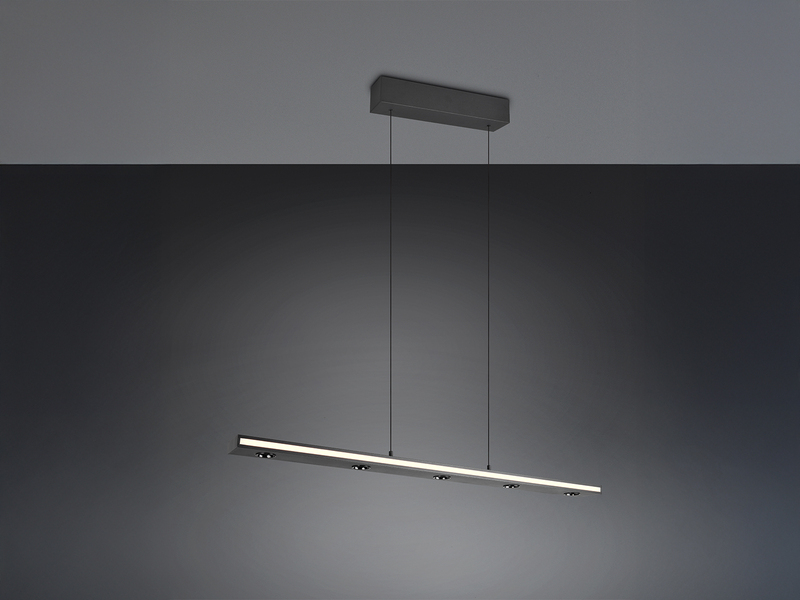 LED Pendelleuchte GRAHAM dimmbar & stufenlos höhenverstellbar, Schwarz, B: 109cm