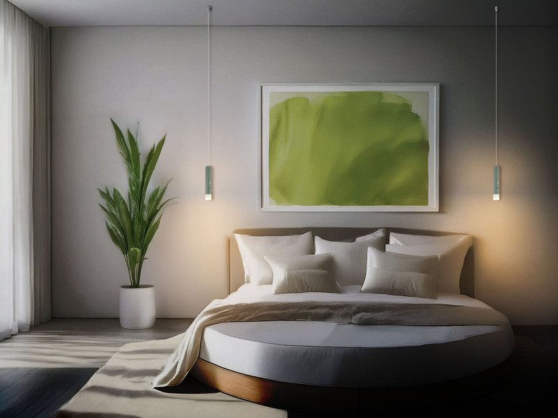 Akku Hängelampe Grün, dimmbar, abnehmbarer Leuchtenkopf Ø 3,8cm