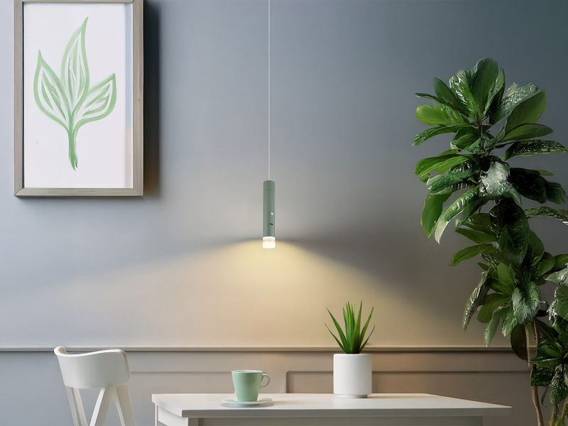 Akku Hängelampe Grün, dimmbar, abnehmbarer Leuchtenkopf Ø 3,8cm