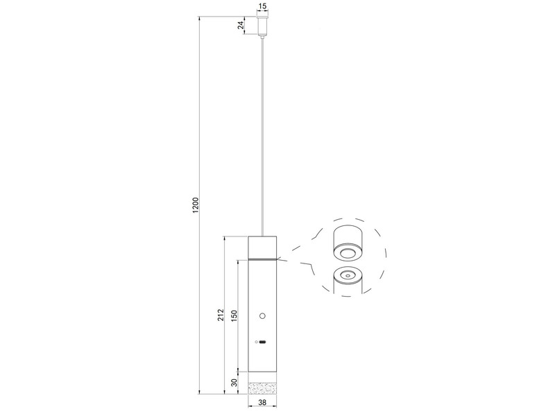 Akku Hängelampe Beige, dimmbar, abnehmbarer Leuchtenkopf Ø 3,8cm