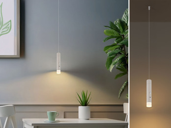 Akku Hängelampe Beige, dimmbar, abnehmbarer Leuchtenkopf Ø 3,8cm