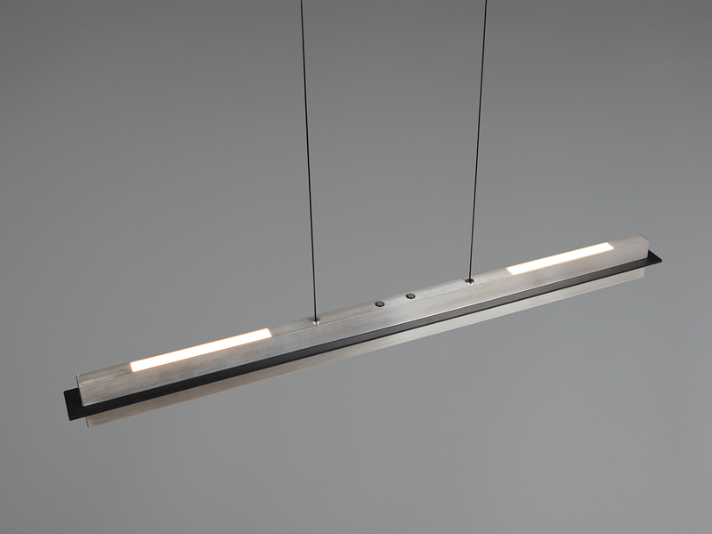 LED Pendelleuchte EMERSON höhenverstellbar & dimmbar, Silber, Breite 95cm