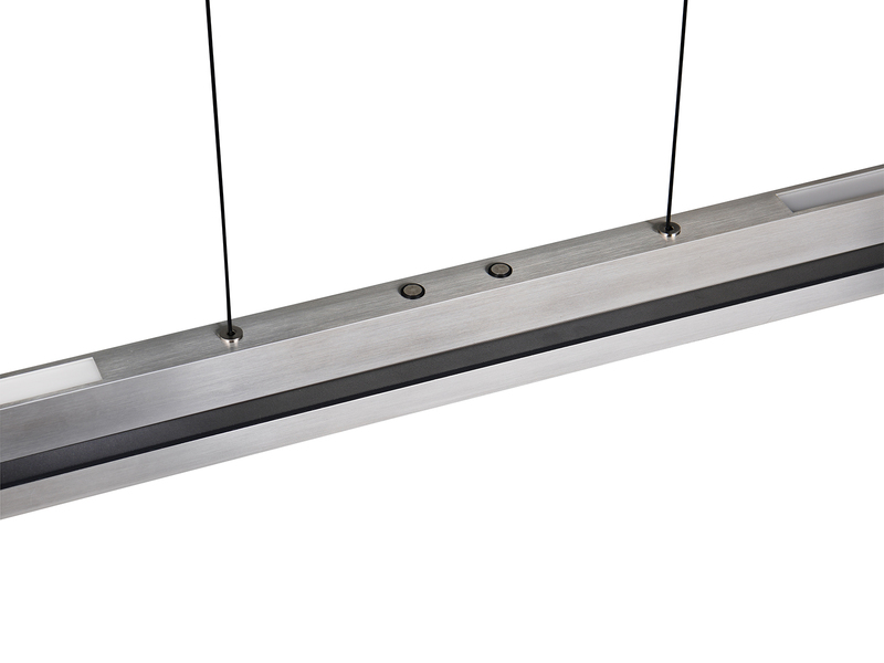 LED Pendelleuchte EMERSON höhenverstellbar & dimmbar, Silber, Breite 95cm