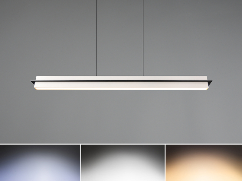 LED Pendelleuchte EMERSON höhenverstellbar & dimmbar, Hellgrau, Breite 95cm