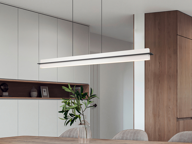 LED Pendelleuchte EMERSON höhenverstellbar & dimmbar, Hellgrau, Breite 95cm