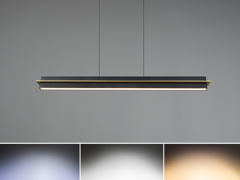 LED Pendelleuchte EMERSON höhenverstellbar & dimmbar, Schwarz, Breite 95cm