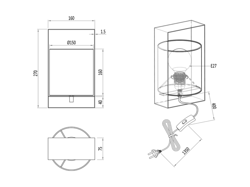 Moderne LED Tischlampe Metallrahmen Coffee, Stoffschirm Taupe, Höhe 27cm
