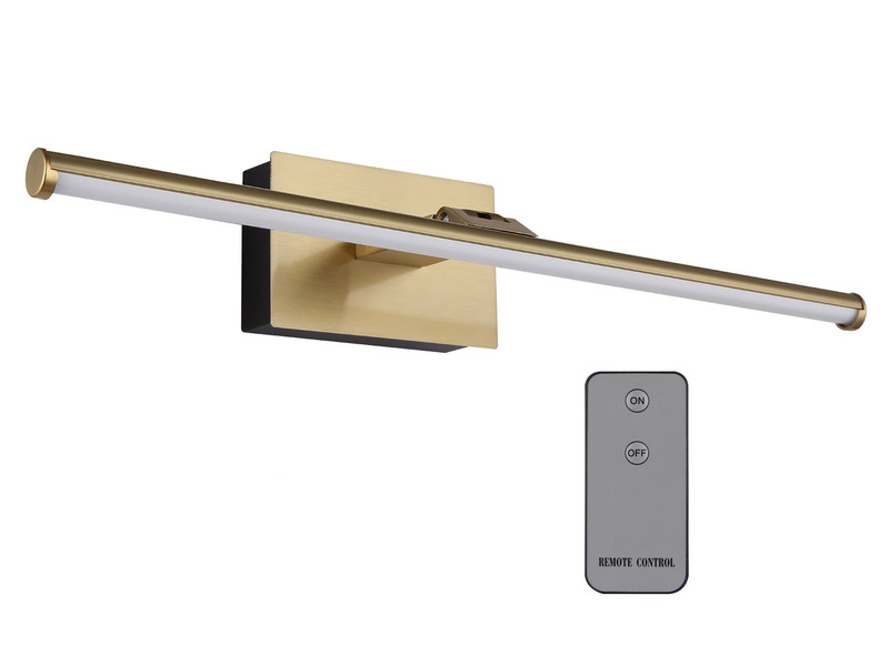 Akku Bilderleuchte JAIME I Messing kabellos zum Kleben, Breite 40cm