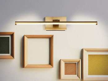 Akku Bilderleuchte JAIME I Messing kabellos zum Kleben, Breite 40cm