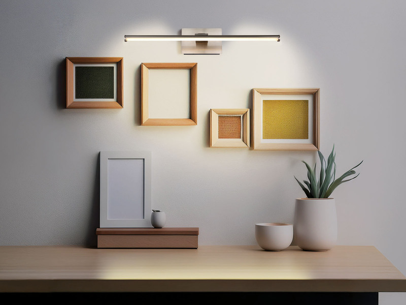 Akku Bilderleuchte JAIME I Silber kabellos zum Kleben, Breite 40cm