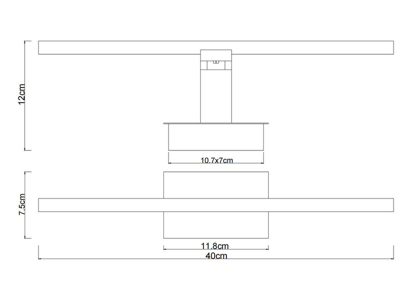 Akku Bilderleuchte JAIME I Schwarz kabellos zum Kleben, Breite 40cm