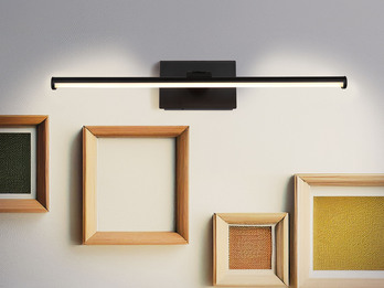 Akku Bilderleuchte JAIME I Schwarz kabellos zum Kleben, Breite 40cm