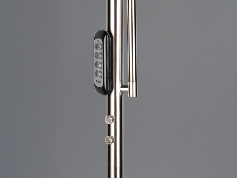 LED Deckenfluter PALERMO Höhe 183cm mit Leselampe und Fernbedienung, Silber