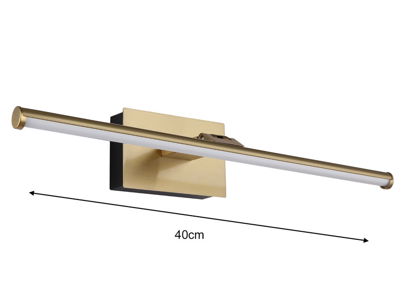 Akku Bilderlampe Messing kabellos zum Kleben, Breite 40cm
