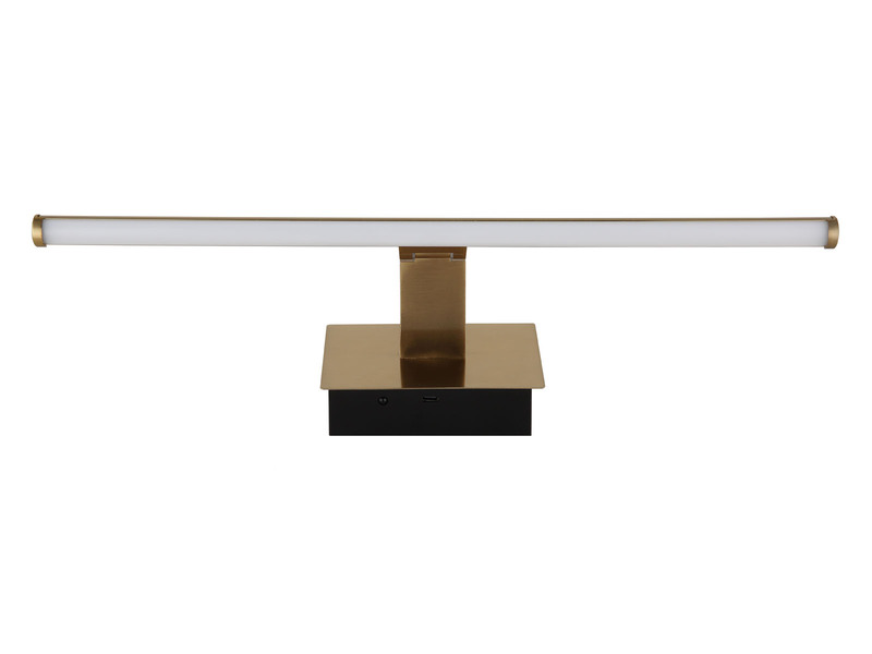 Akku Bilderlampe Messing kabellos zum Kleben, Breite 40cm