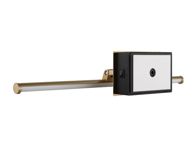 Akku Bilderlampe Messing kabellos zum Kleben, Breite 40cm