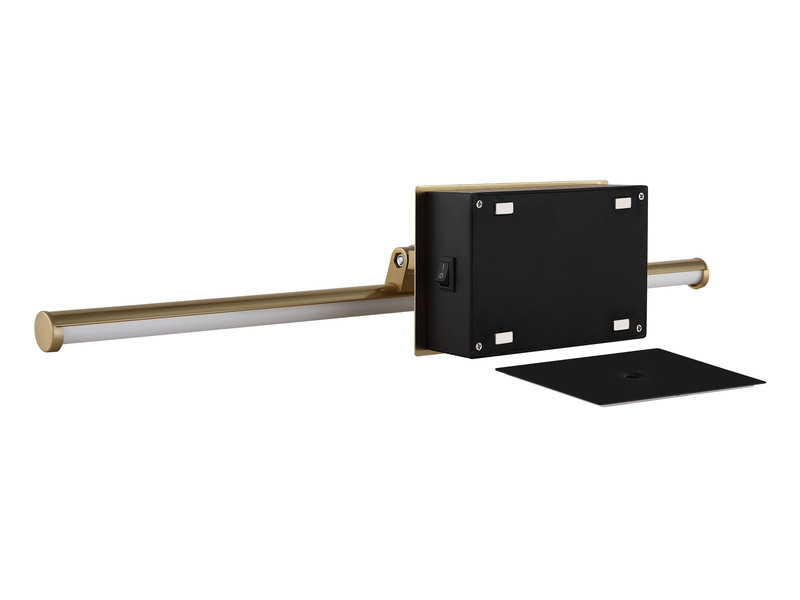 Akku Bilderlampe Messing kabellos zum Kleben, Breite 40cm