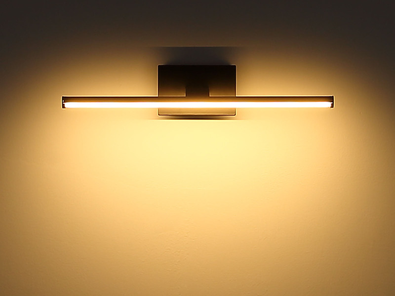 Akku Bilderlampe Messing kabellos zum Kleben, Breite 40cm