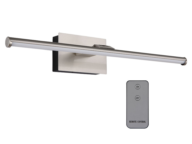 Akku Bilderlampe Silber kabellos zum Kleben, Breite 40cm