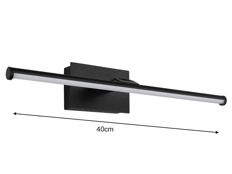 Akku Bilderlampe Schwarz kabellos zum Kleben, Breite 40cm