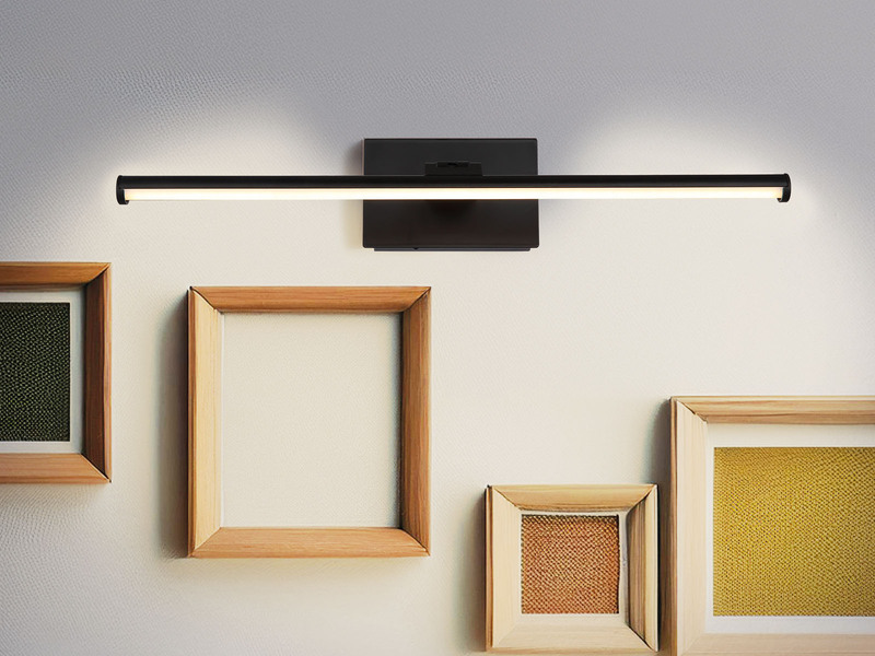 Akku Bilderlampe Schwarz kabellos zum Kleben, Breite 40cm