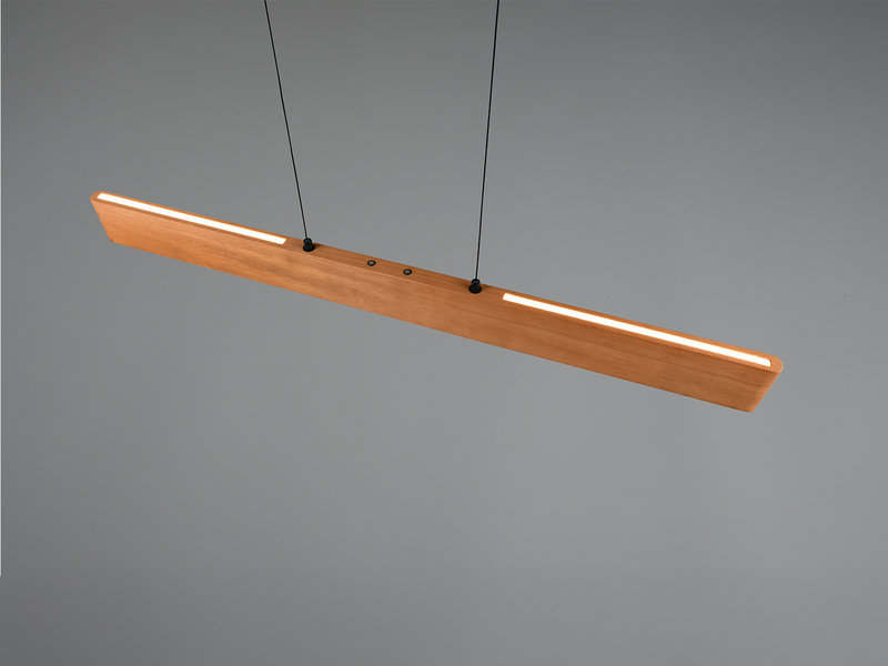 LED Pendelleuchte EDGEWOOD mit Holz, dimmbar & höhenverstellbar, Breite 115cm