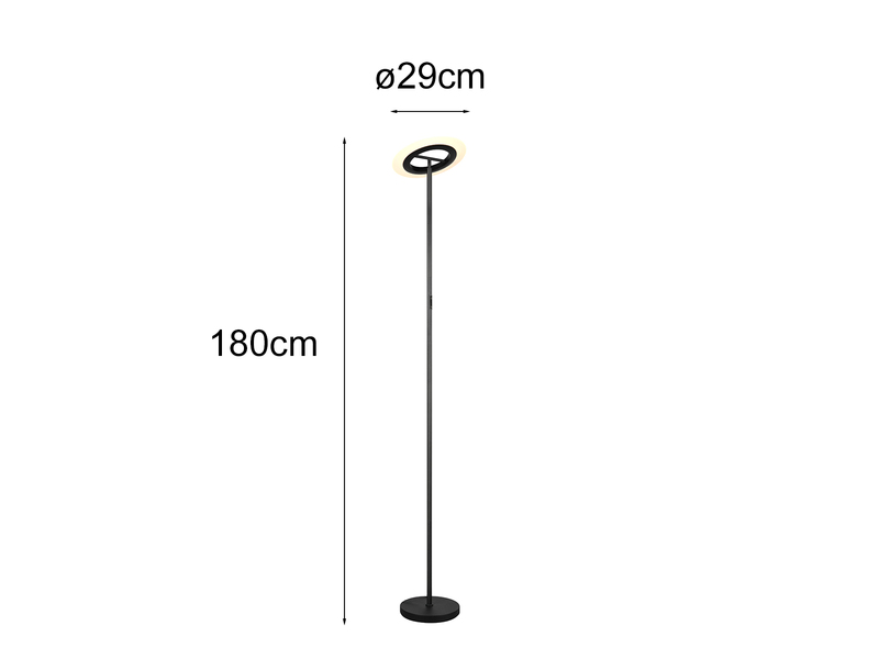 Große LED Stehlampe SAMBA mit RGBW Farbwechsel und Fernbedienung, Höhe 175cm