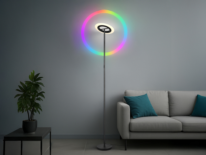 Große LED Stehlampe SAMBA mit RGBW Farbwechsel und Fernbedienung, Höhe 175cm
