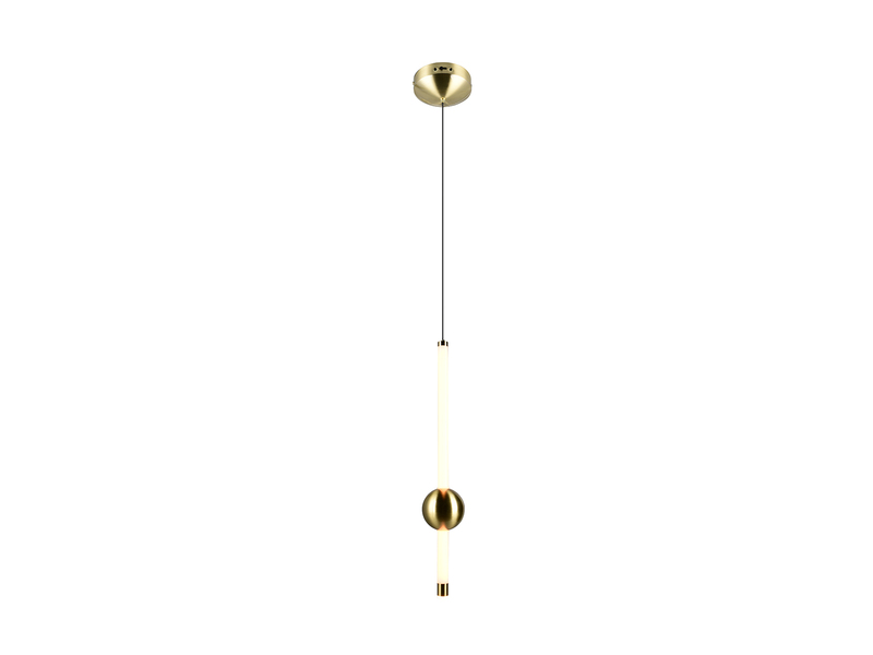 Moderne LED Pendelleuchte MELITA 1-flammig, dimmbar, Metall Messing Ø 13cm