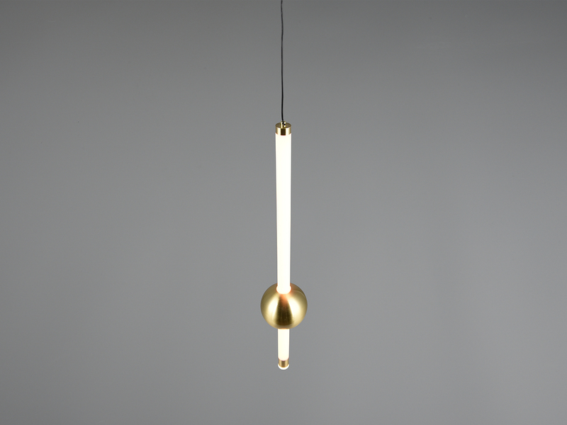 Moderne LED Pendelleuchte MELITA 1-flammig, dimmbar, Metall Messing Ø 13cm