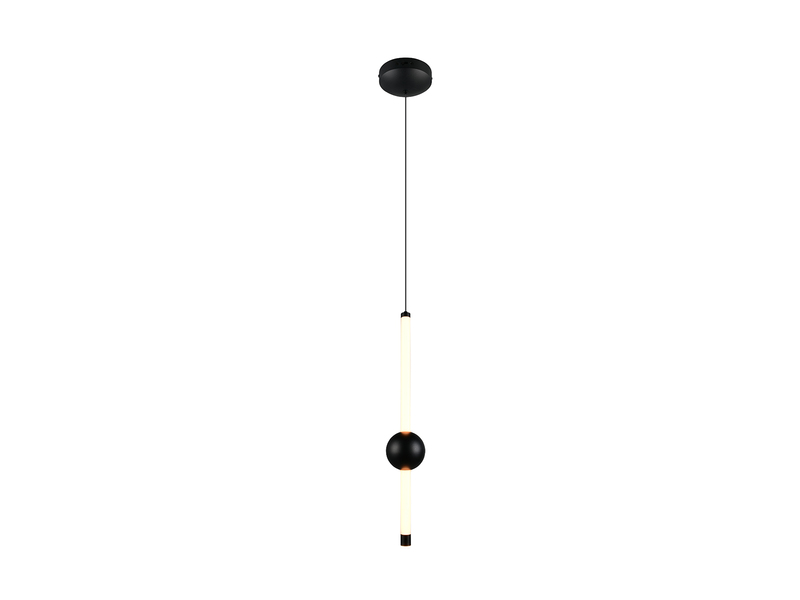 Moderne LED Pendelleuchte MELITA 1-flammig, dimmbar, Metall Schwarz Ø 13cm