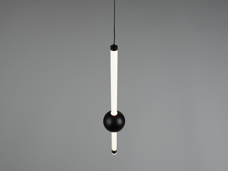 Moderne LED Pendelleuchte MELITA 1-flammig, dimmbar, Metall Schwarz Ø 13cm
