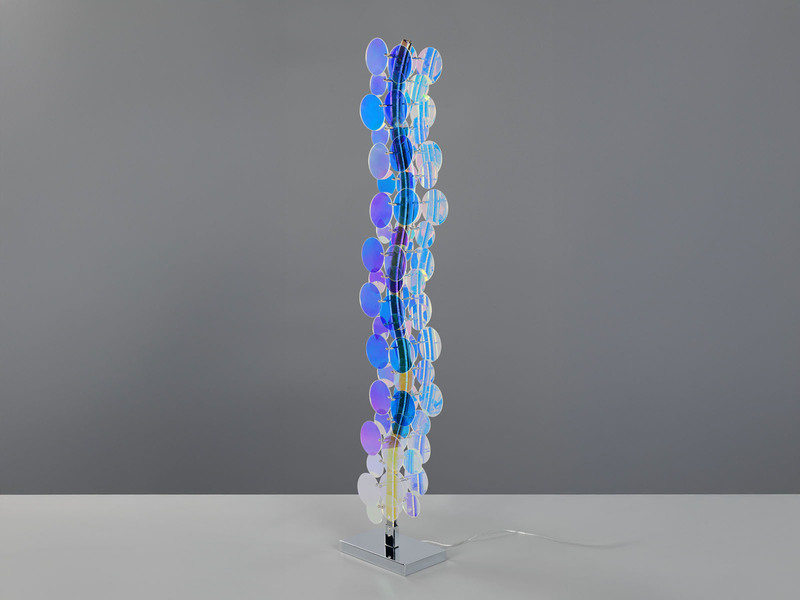 Kleine LED Stehleuchte PULSE aus irisierendem Kunststoff, Höhe 119cm