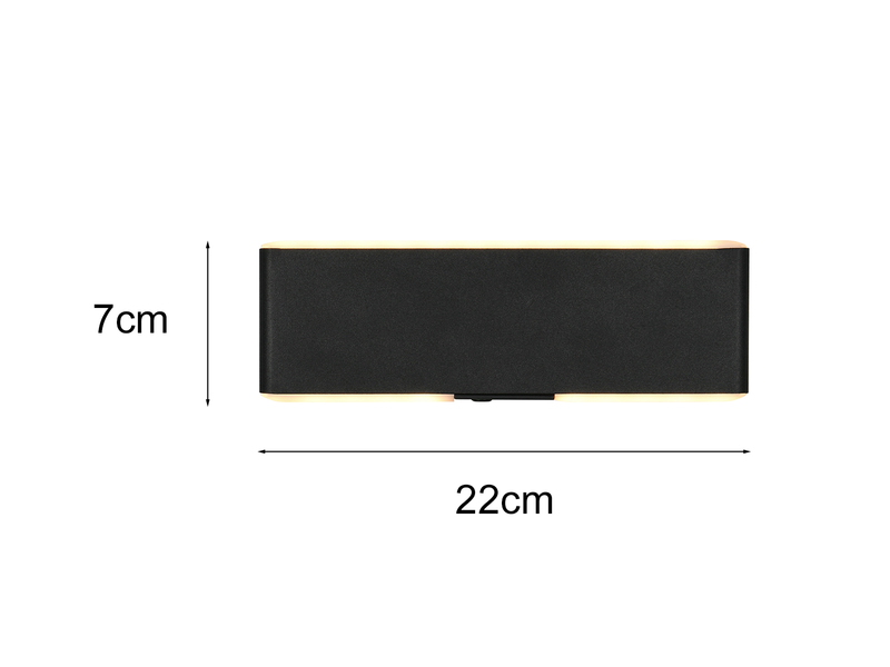 Akku Wandleuchte CONCHITA mit Fernbedienung, per USB aufladbar, Schwarz B: 22cm