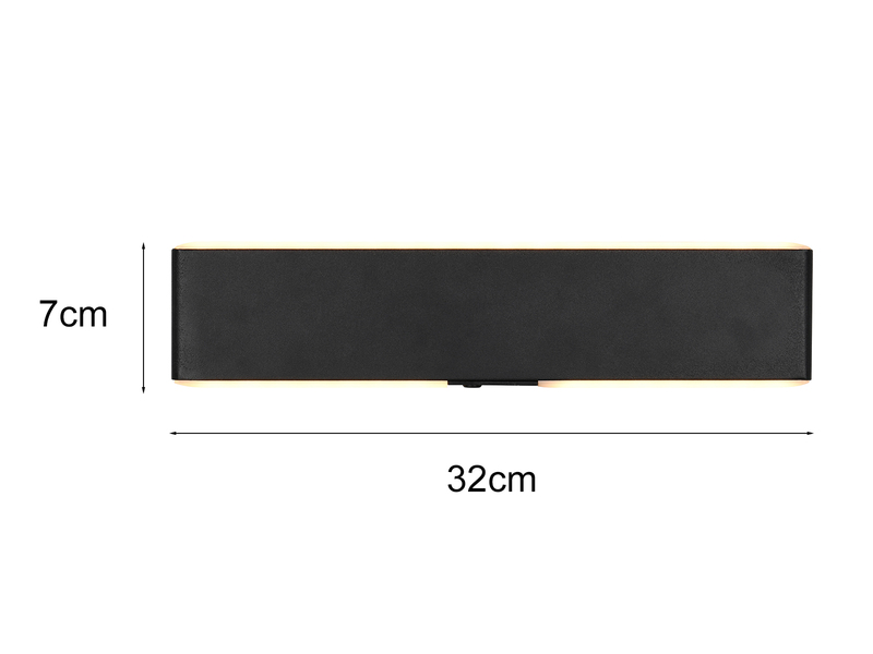 Akku Wandleuchte CONCHITA mit Fernbedienung, per USB aufladbar, Schwarz B: 32cm