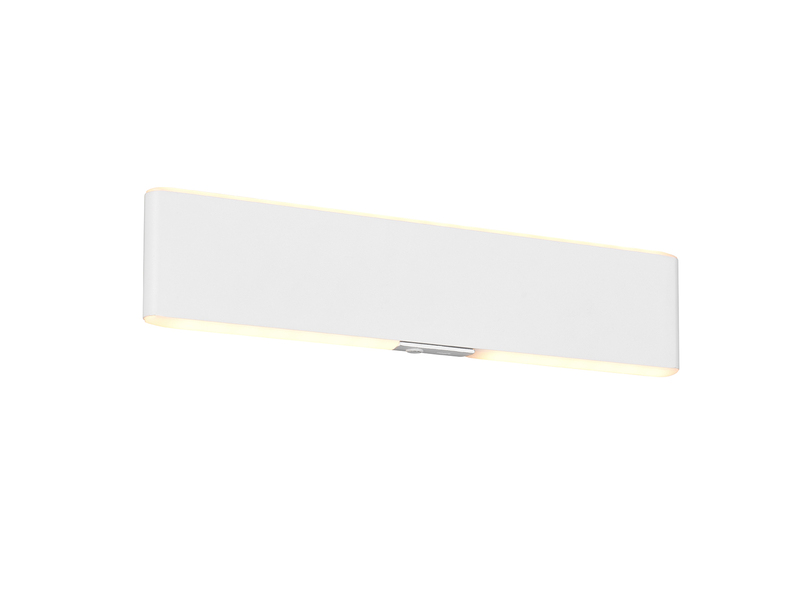 Akku Wandleuchte CONCHITA mit Fernbedienung, per USB aufladbar, Weiß Breite 32cm