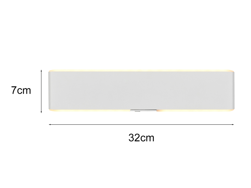 Akku Wandleuchte CONCHITA mit Fernbedienung, per USB aufladbar, Weiß Breite 32cm