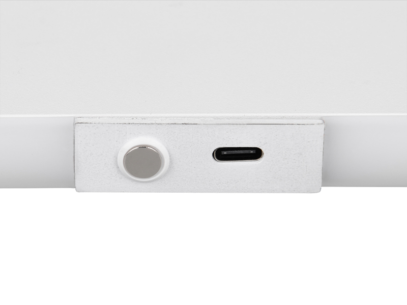 Akku Wandleuchte CONCHITA mit Fernbedienung, per USB aufladbar, Weiß Breite 32cm