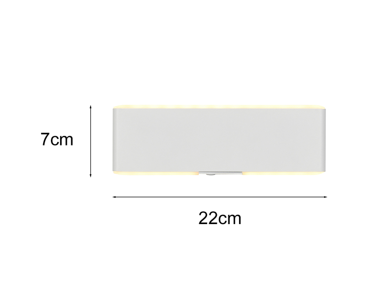 LED Akku Wandleuchte mit Fernbedienung, per USB aufladbar, Weiß Breite 22cm